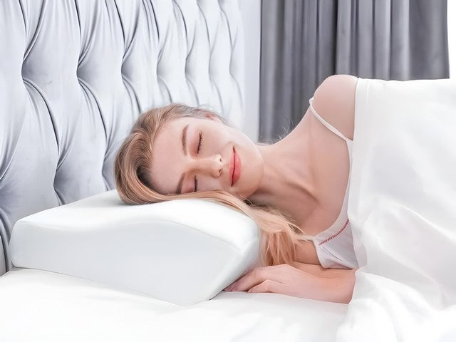 Orthopedic cervical memory foam pillow for neck pain relief side