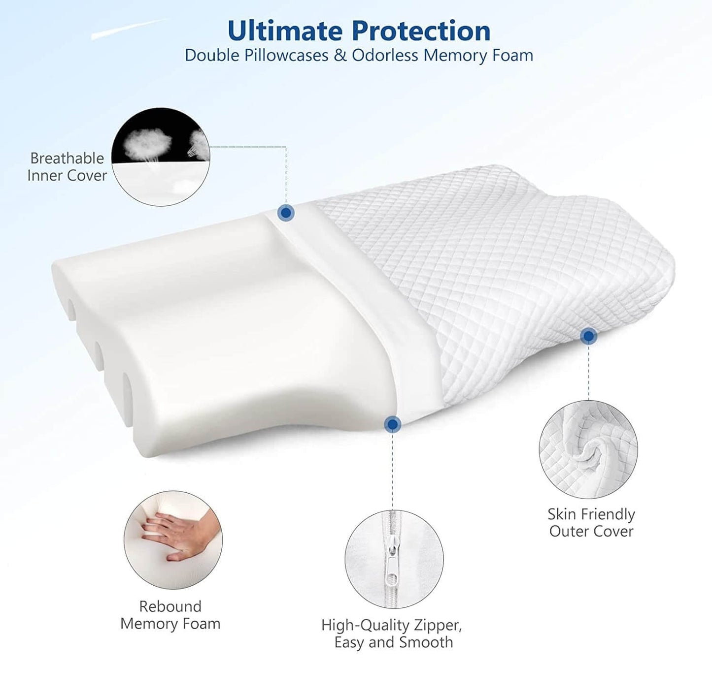Woman sleeping on cervical pillow proper neck position side sleeper