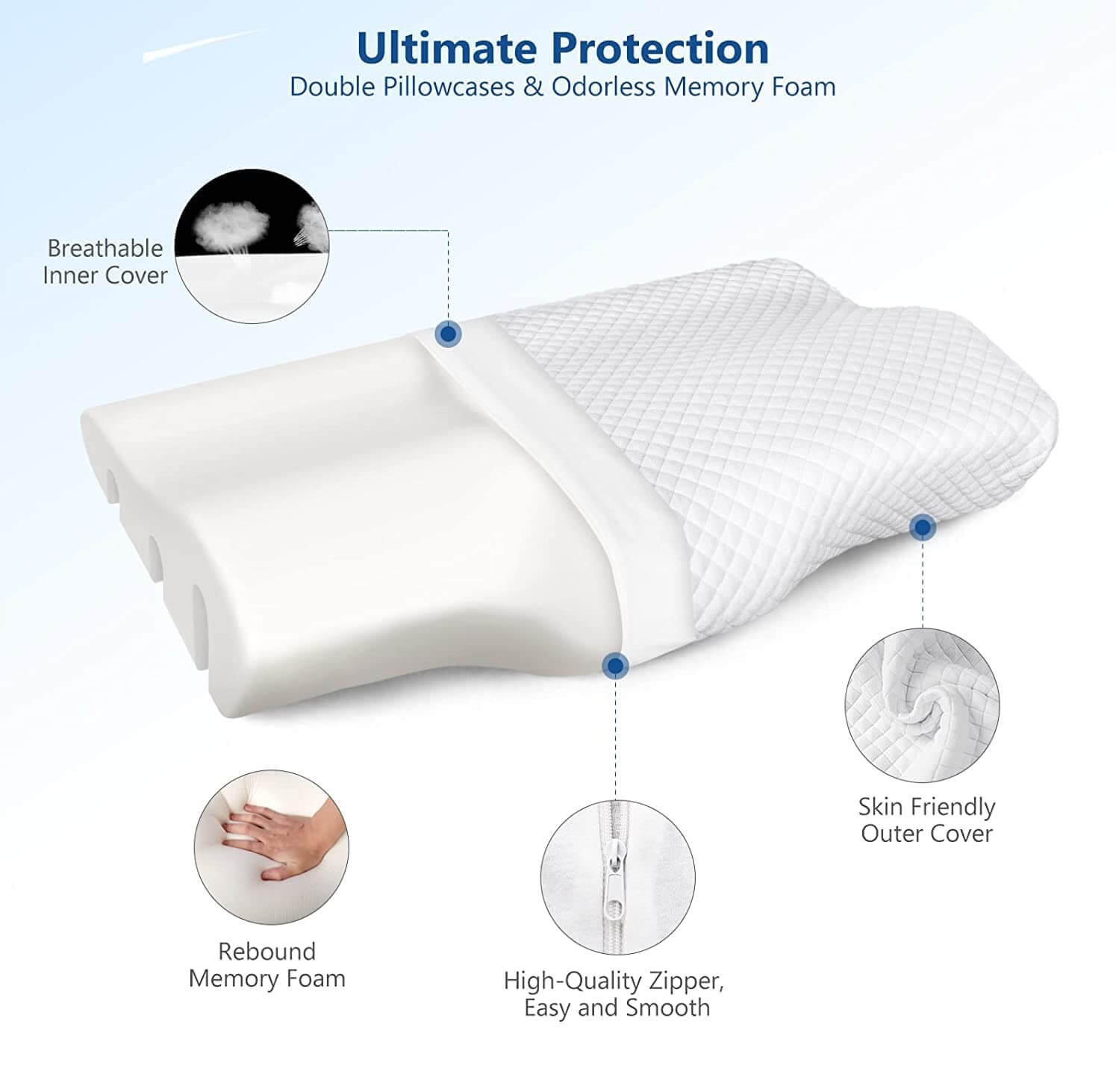 Woman sleeping on cervical pillow proper neck position side sleeper