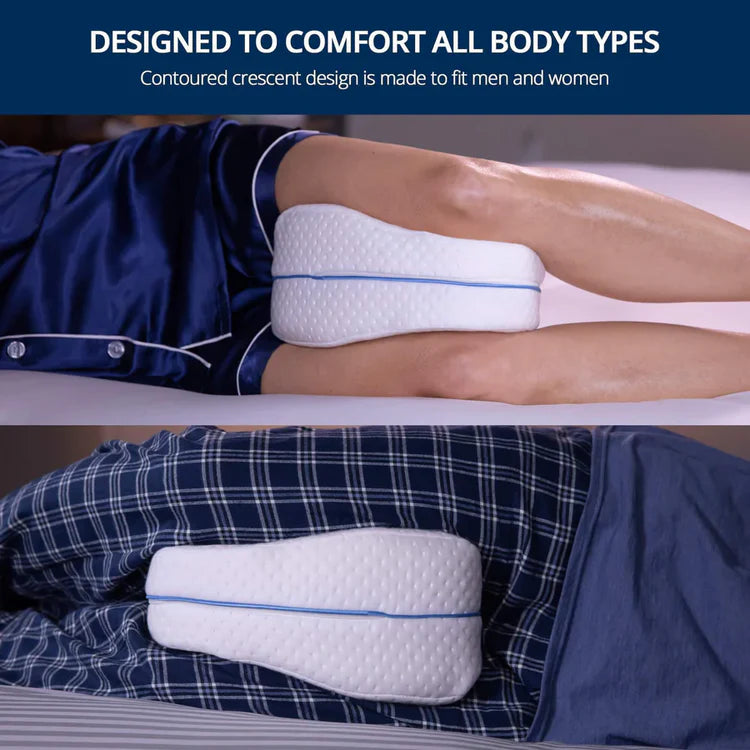 Knee pillow  ergonomic design spine alignment 