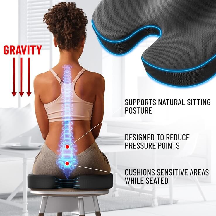 Ergonomic office chair cushion cooling gel technology all day comfort